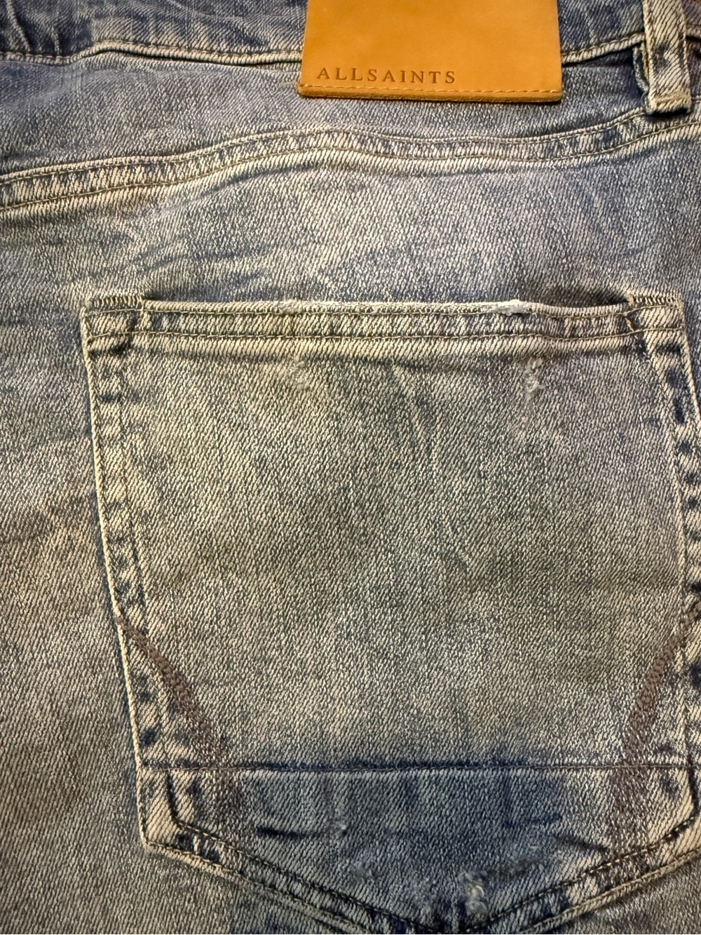 All Saints Men’s Cigarette Fit Button Fly Torn Thrashed Distressed Jeans Size 36 - Picture 5 of 7